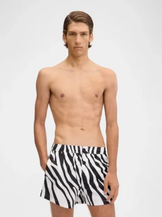 Baddräkten Puntini Badshorts med Zebra Arty-tryck
