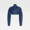 Cabrio-jeansjacka från Nîmes Kort jeansjacka i motorcykelstil Cabrio-jeansjacka från Nîmes Kort jeansjacka i motorcykelstil