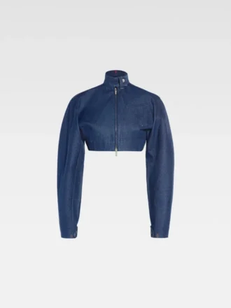 Cabrio-jeansjacka från Nîmes Kort jeansjacka i motorcykelstil