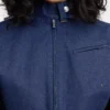 Cabrio-jeansjacka från Nîmes Kort jeansjacka i motorcykelstil Cabrio-jeansjacka från Nîmes Kort jeansjacka i motorcykelstil