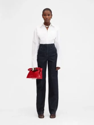 Cargobyxor i denim från de-Nîmes Cirkulära cargobyxor i jeans