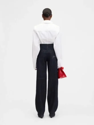 Cargobyxor i denim från de-Nîmes Cirkulära cargobyxor i jeans
