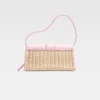 Den långa flätade Bambino Wicker-väskan med lock Den långa flätade Bambino Wicker-väskan med lock