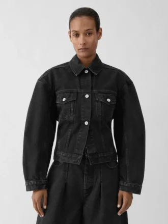 Denimjackan de-Nîmes Figursydd denimjacka