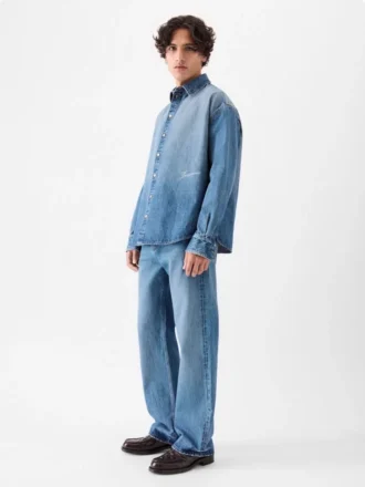 Denimskjorta från Simon de-Nîmes Rak denimskjorta