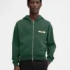 Gros Grain-hoodie med dragkedja Grosgrain-logo på dragkedja Gros Grain-hoodie med dragkedja Grosgrain-logo på dragkedja