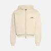 Gros Grain-hoodie med dragkedja Grosgrain-logo på dragkedja Gros Grain-hoodie med dragkedja Grosgrain-logo på dragkedja