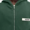 Gros Grain-hoodie med dragkedja Grosgrain-logo på dragkedja Gros Grain-hoodie med dragkedja Grosgrain-logo på dragkedja