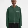 Gros Grain-hoodie med dragkedja Grosgrain-logo på dragkedja Gros Grain-hoodie med dragkedja Grosgrain-logo på dragkedja