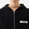 Gros Grain-hoodie med dragkedja Grosgrain-logo på dragkedja Gros Grain-hoodie med dragkedja Grosgrain-logo på dragkedja