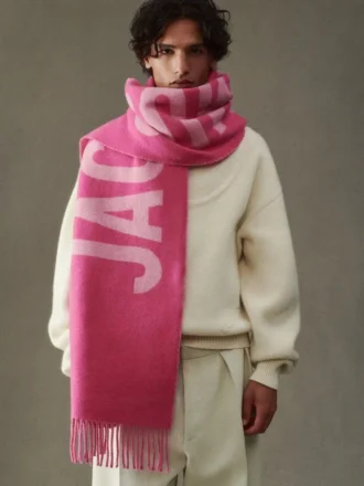 Jacquemus-scarf Scarf med logotyp och fransar