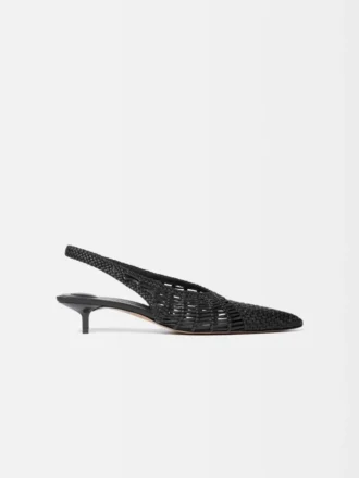 Låga Cubisto Banane Vävda bananformade slingbacks