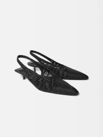 Låga Cubisto Banane Vävda bananformade slingbacks