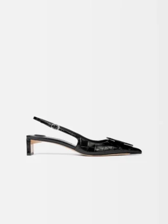 Låga Duelo-slingbacks Cirkel- och fyrkantiga kitten heels