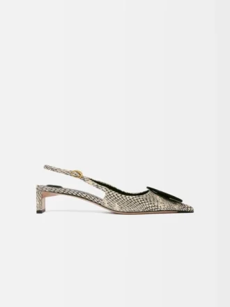 Låga Duelo-slingbacks Cirkel- och fyrkantiga kitten heels