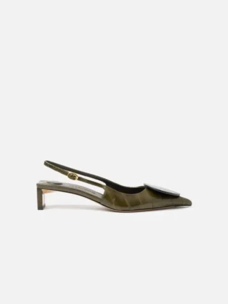 Låga Duelo-slingbacks Cirkel- och fyrkantiga kitten heels
