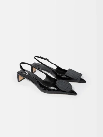 Låga Duelo-slingbacks Cirkel- och fyrkantiga kitten heels
