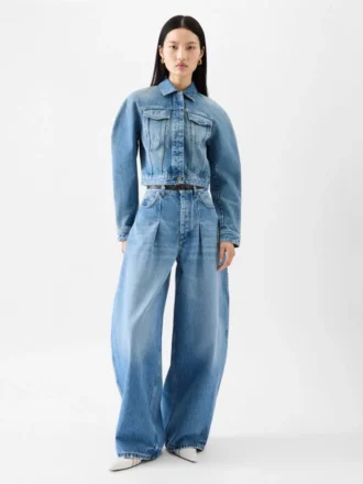 Ovalo de-Nîmes denimjacka Kurvig denimjacka
