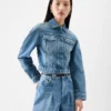 Ovalo de-Nîmes denimjacka Kurvig denimjacka Ovalo de-Nîmes denimjacka Kurvig denimjacka