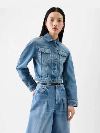 Ovalo de-Nîmes denimjacka Kurvig denimjacka