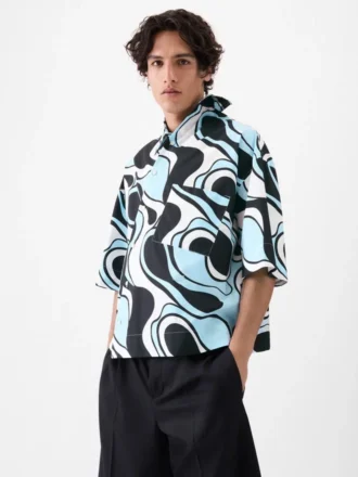 Pablo kortärmad skjorta Asymmetrisk skjorta med Zebra Arty-tryck