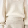 Pallone-stickad tröja med bred turtleneck