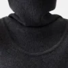 Pallone-stickad tröja med bred turtleneck