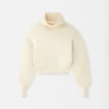 Pallone-stickad tröja med bred turtleneck