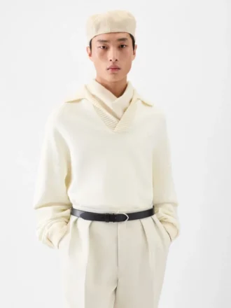Polo-tröja med långa ärmar Oversized polo-tröja med långa ärmar