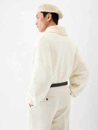 Polo-tröja med långa ärmar Oversized polo-tröja med långa ärmar