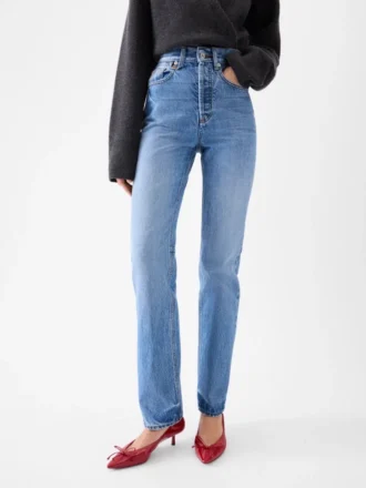 Raka jeansbyxor i denim från de-Nîmes Raka jeans