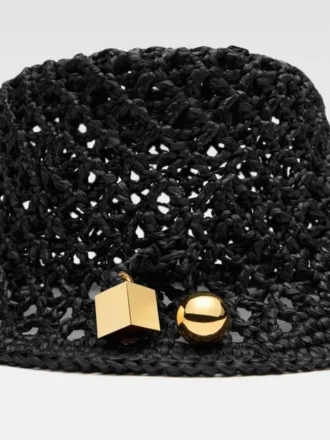 Spiaggia-buckethat Raffia-buckethat med charm Spiaggia-buckethat Raffia-buckethat med charm