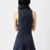 Triangle de-Nîmes denimklänning Denimklänning med hög ståkrage