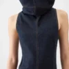 Triangle de-Nîmes denimklänning Denimklänning med hög ståkrage