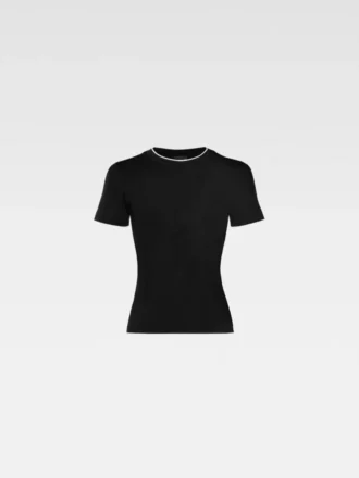Tricot-t-shirt Asymmetrisk stickad t-shirt